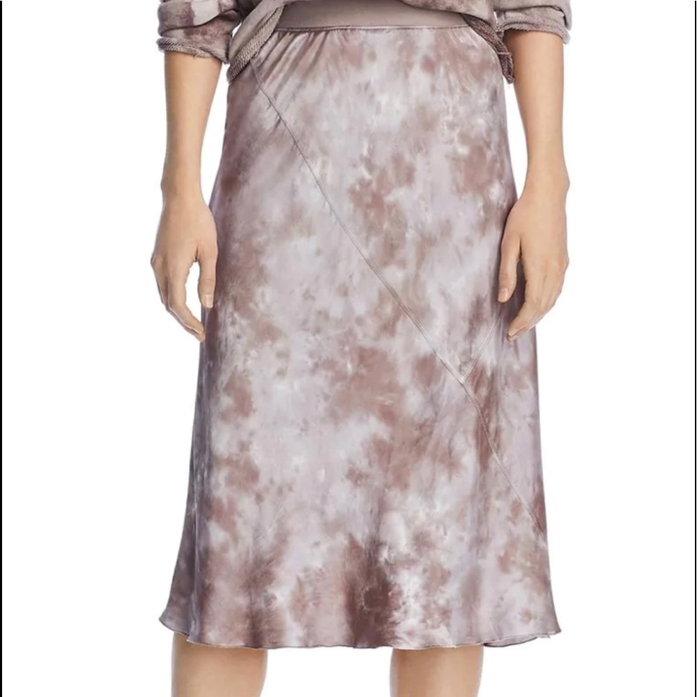 ATM Silk Mushroom Tie Dye Midi Skirt L